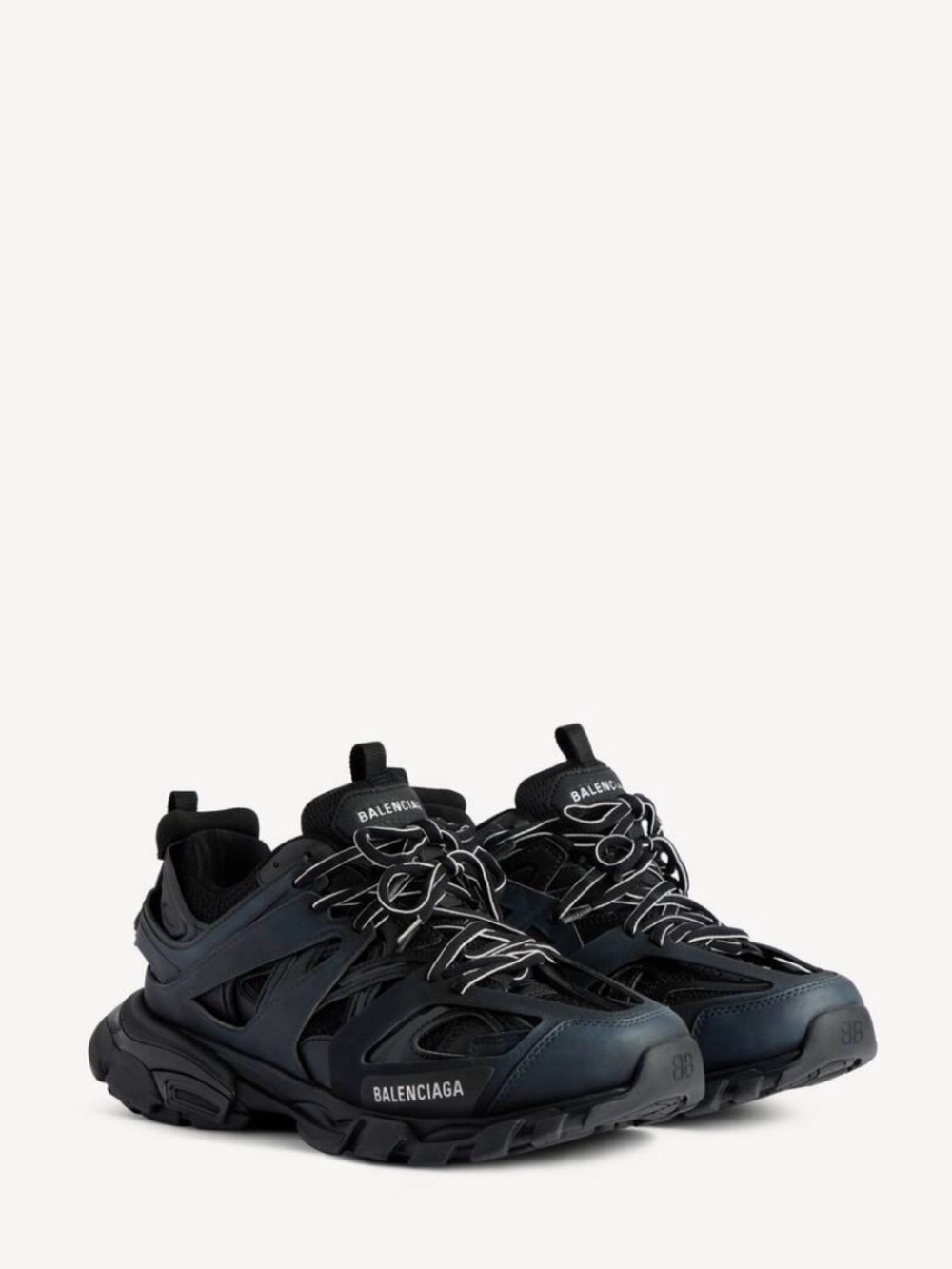 Balenciaga Black Men's Multi-Layered Runner Sneakers